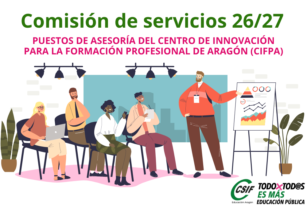 Comisión de servicios 26/27. Asesoría CENTRO DE INNOVACIÓN PARA LA FORMACIÓN PROFESIONAL DE ARAGÓN (CIFPA)