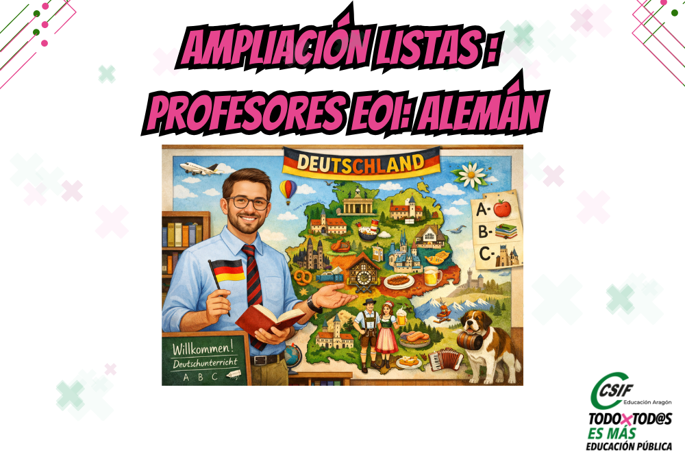AMPLIACIÓN DE LISTAS ARAGÓN. EEMM ALEMÁN CURSO 25/26